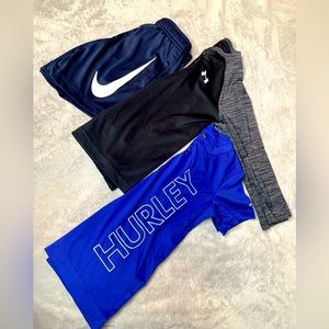 Lot of boys clothing. Under Armour, Nike, Hurley size 4t. 3 total pieces